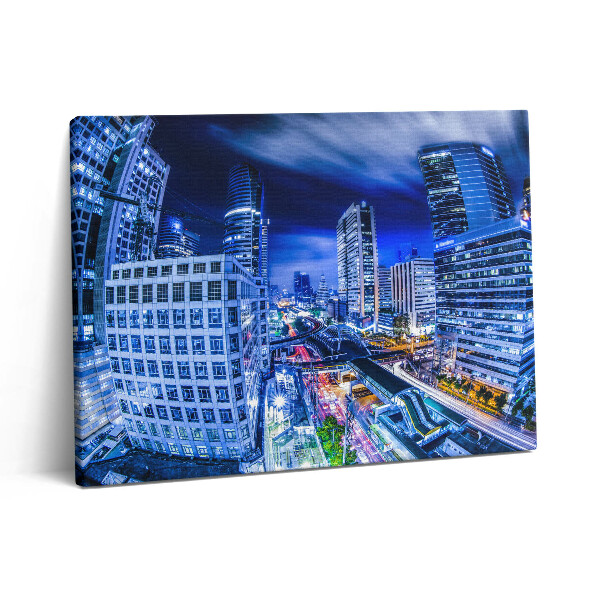 Pictură pe pânză 80x60 Vedere nocturnă a orașului Bangkok