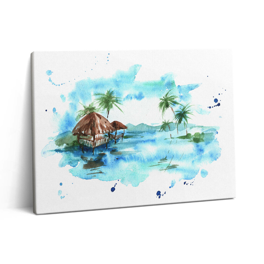 Pictură pe pânză 80x60 Pictură în acuarelă a unei insule