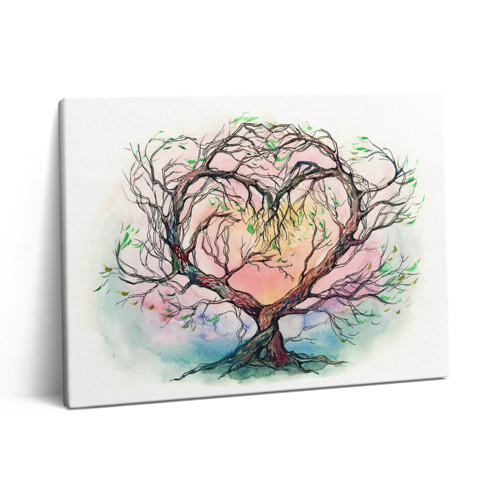 Pictură pe pânză 80x60 Copac cu inimă, simbol al iubirii