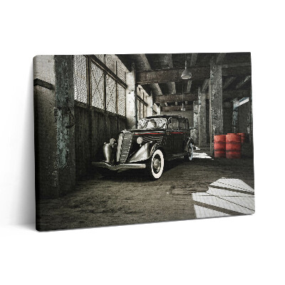 Pictură pe pânză 80x60 Mașină clasică într-o fabrică veche