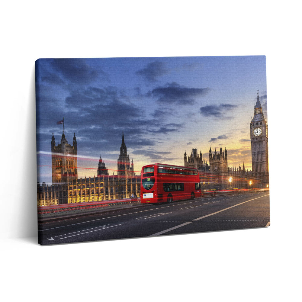Pictură pe pânză 80x60 Autobuzul roșu din Londra