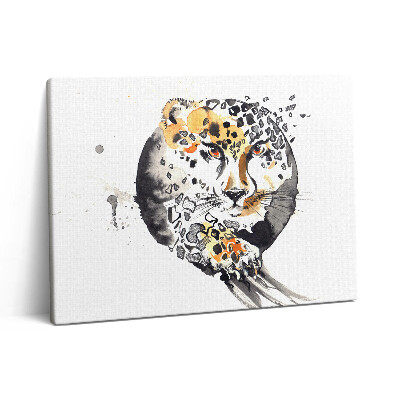 Pictură pe pânză 80x60 Ghepard într-un cerc - abstract