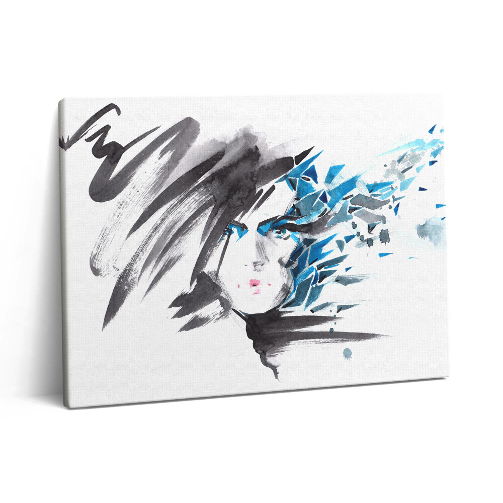 Pictură pe pânză 80x60 O femeie se confruntă cu abstracțiunea