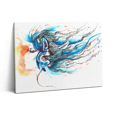 Pictură pe pânză 80x60 Ilustrație cu sunete muzicale