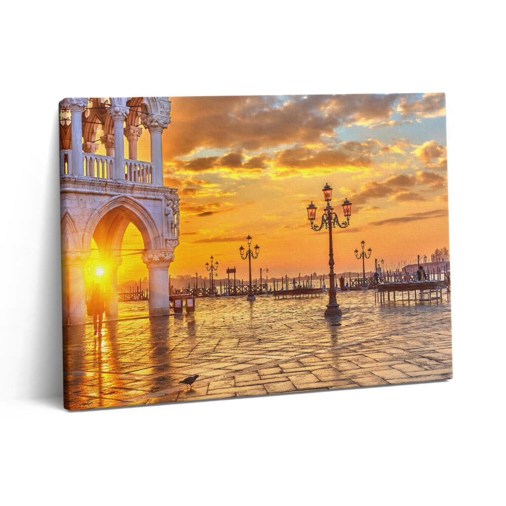 Pictură pe pânză 80x60 Piața Veneției la apus