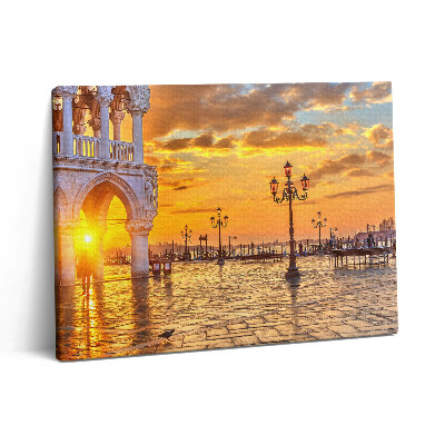 Pictură pe pânză 80x60 Piața Veneției la apus