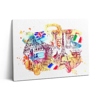 Pictură pe pânză 80x60 Țări atractive din punct de vedere turistic din lume