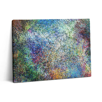 Pictură pe pânză 80x60 Abstracție expresivă a liniilor colorate