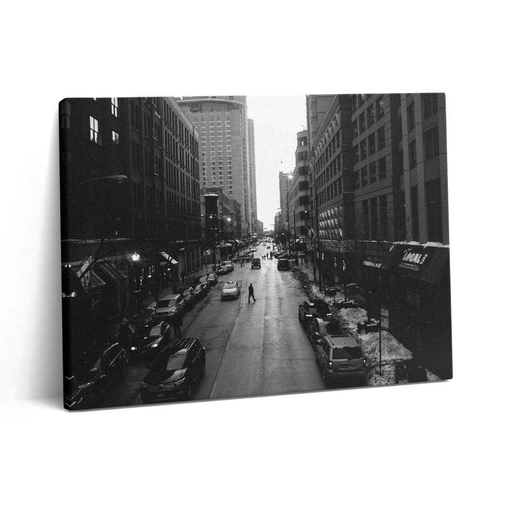 Pictură pe pânză 80x60 Străzile albe și negre din Chicago