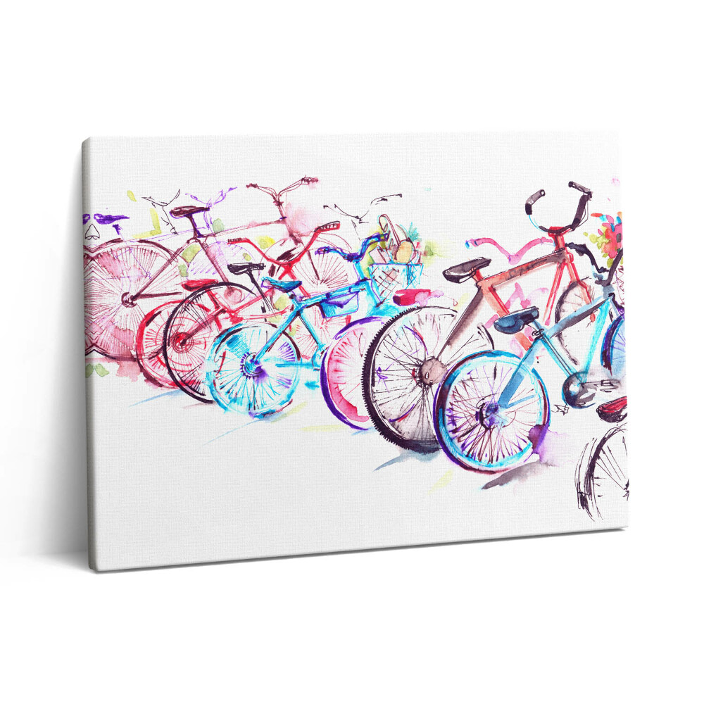 Pictură pe pânză 80x60 Biciclete de oraș colorate