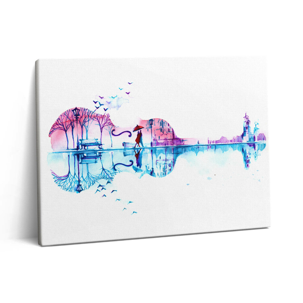 Pictură pe pânză 80x60 Pictând violoncelul cu parcul