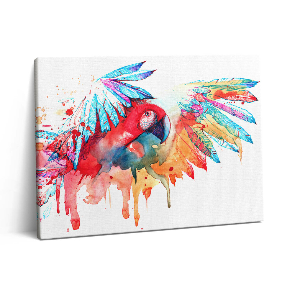 Pictură pe pânză 80x60 Papagal roșu colorat
