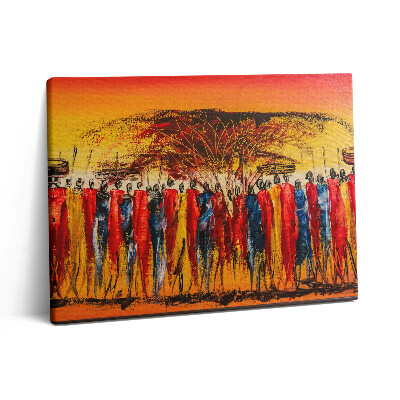 Pictură pe pânză 80x60 Tribul african din Kenya