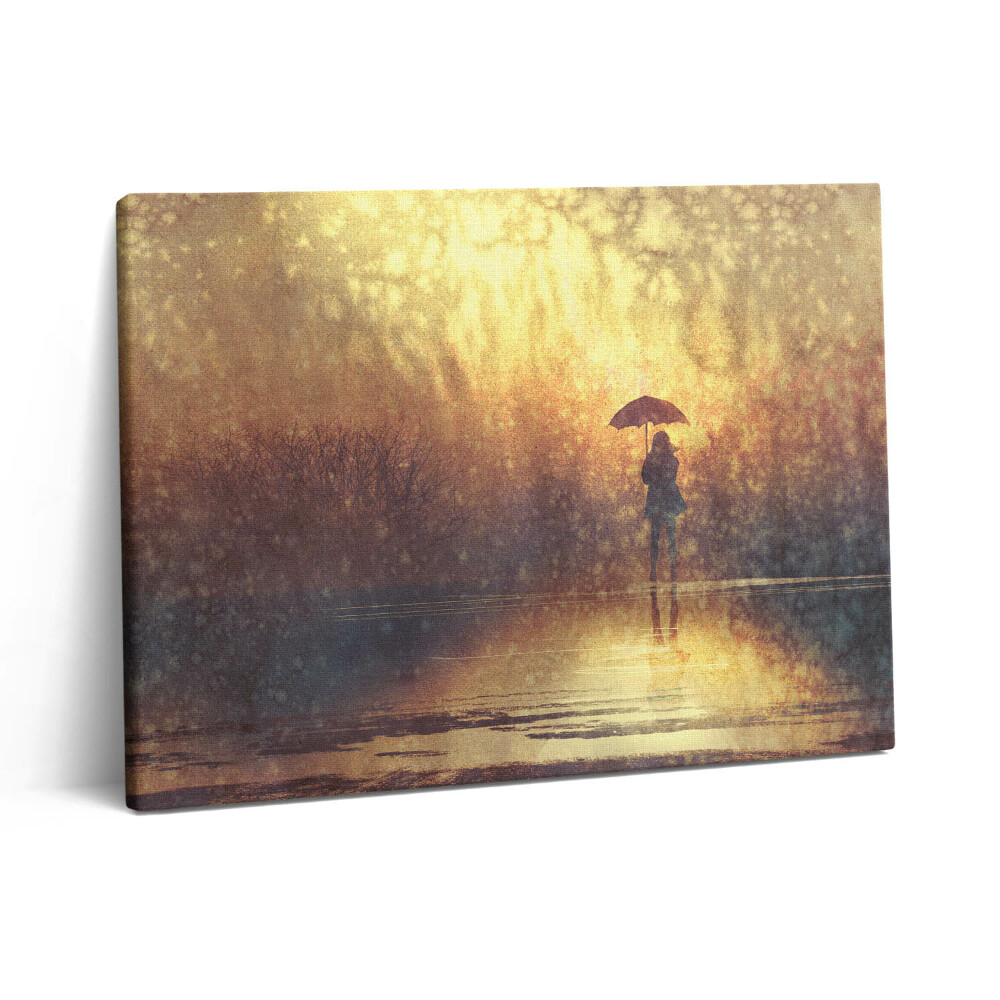 Pictură pe pânză 80x60 Femeie cu o umbrelă