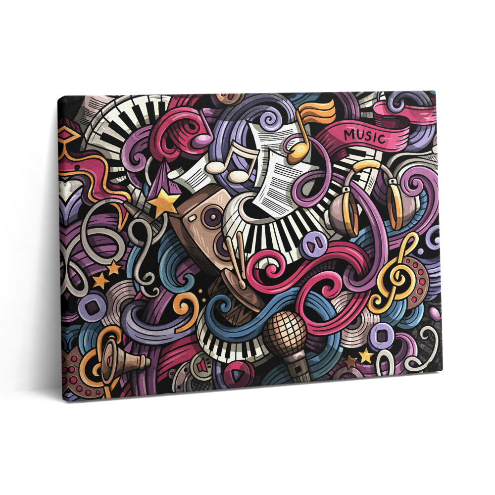 Pictură pe pânză 80x60 Instrumente muzicale