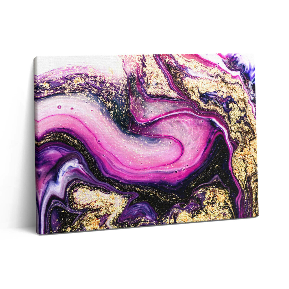 Pictură pe pânză 80x60 Rezumat de marmură cu aur