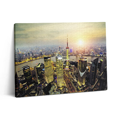 Pictură pe pânză 80x60 Shanghai noaptea