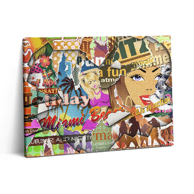 Pictură pe pânză 80x60 Carte poștală din vacanță