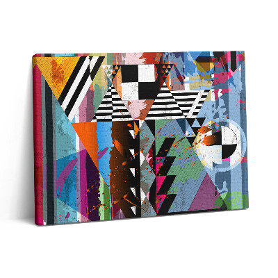 Pictură pe pânză 80x60 Dungi și triunghiuri abstracte
