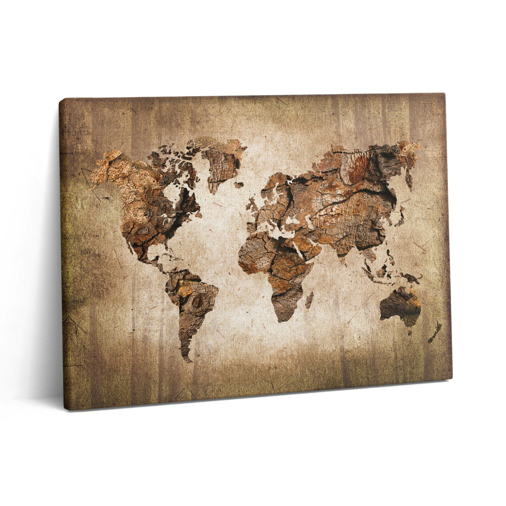 Pictură pe pânză 80x60 Hartă a lumii vintage
