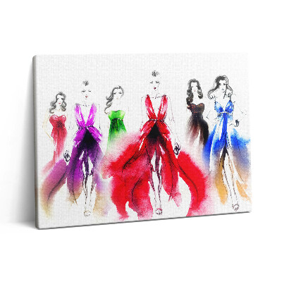 Pictură pe pânză 80x60 Femei în rochii colorate