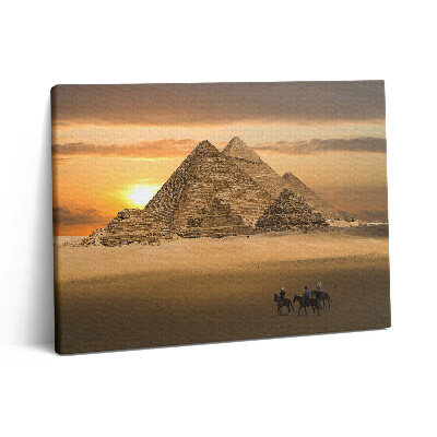 Pictură pe pânză 80x60 Piramide și apus de soare