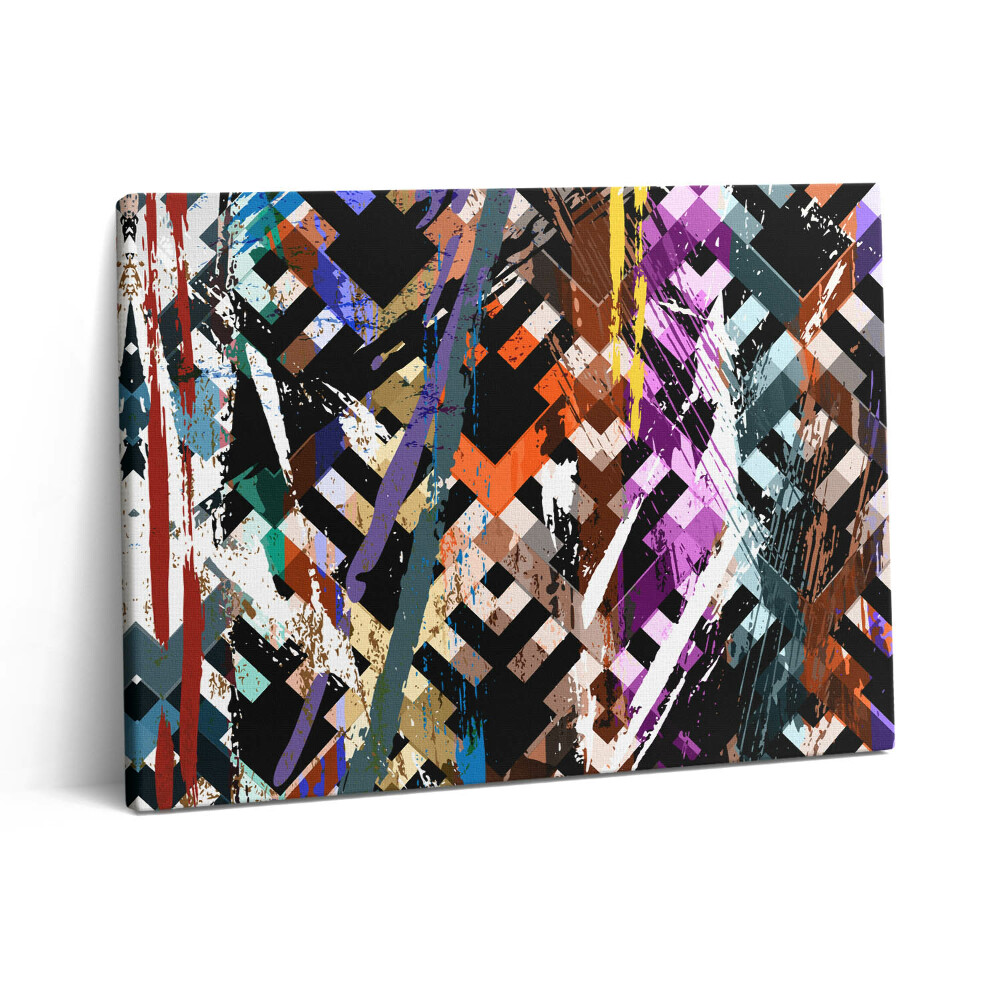 Pictură pe pânză 80x60 Dungi colorate