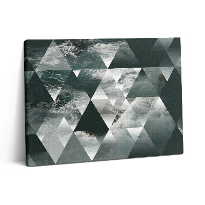 Pictură pe pânză 80x60 Abstracție geometrică a valurilor mării