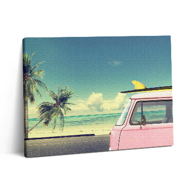 Pictură pe pânză 80x60 Mașină cu placă de surf