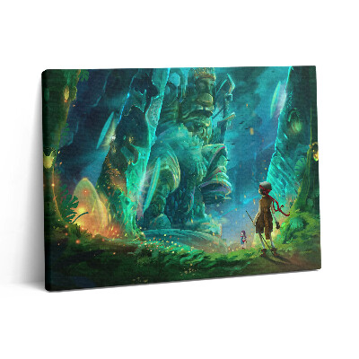 Pictură pe pânză 80x60 Copii într-o pădure de basm