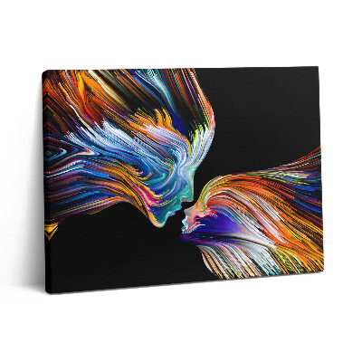 Pictură pe pânză 80x60 Fețe umane abstracte colorate