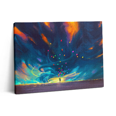 Pictură pe pânză 80x60 Bebeluș și baloane