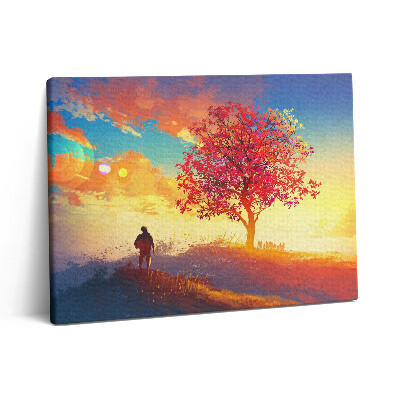 Pictură pe pânză 80x60 Peisaj romantic al omului