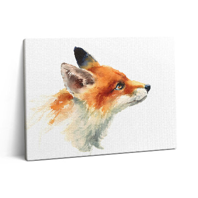 Pictură pe pânză 80x60 Vulpe tânără în acuarelă