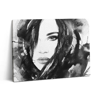 Pictură pe pânză 80x60 Portret în acuarelă al unei femei