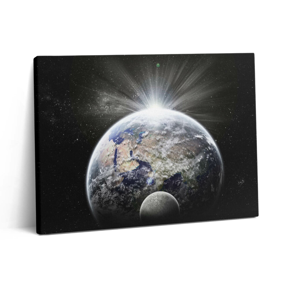 Pictură pe pânză 80x60 Vedere a Pământului și a Lunii