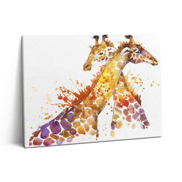 Pictură pe pânză 80x60 Girafă în acuarelă