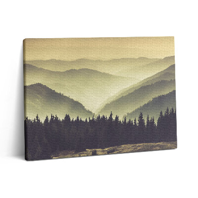 Pictură pe pânză 80x60 Pante muntoase încețoșate