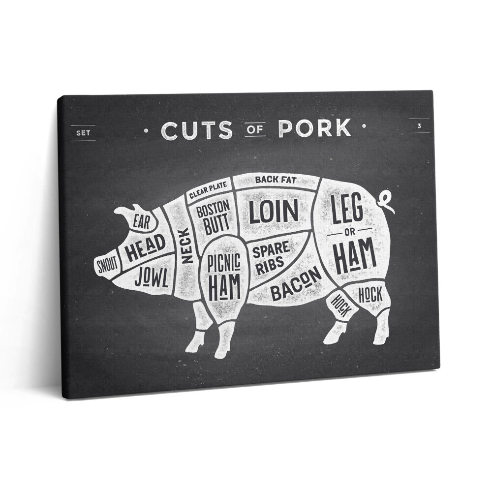 Pictură pe pânză 80x60 Poster cu porc - măcelar de porci