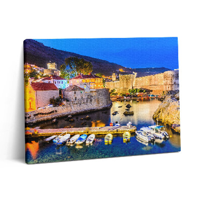 Pictură pe pânză 80x60 Golful Orașului Vechi noaptea