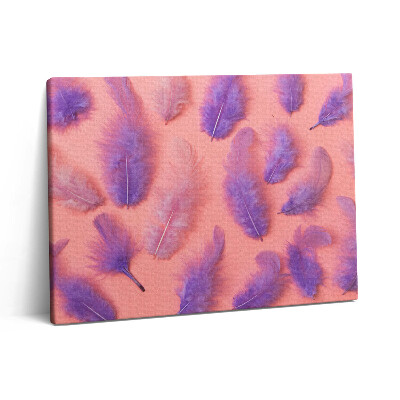 Pictură pe pânză 80x60 Pene colorate