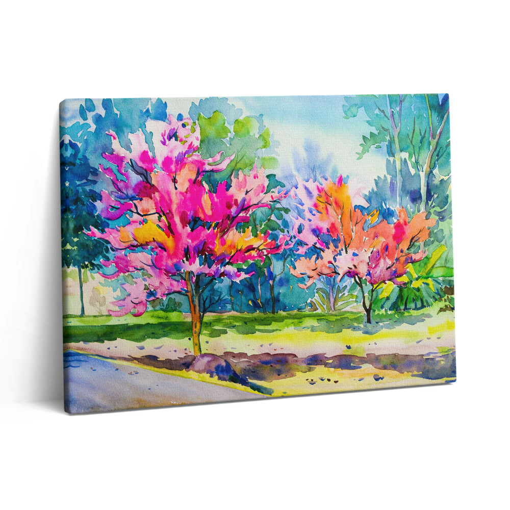 Pictură pe pânză 80x60 Copac colorat abstract