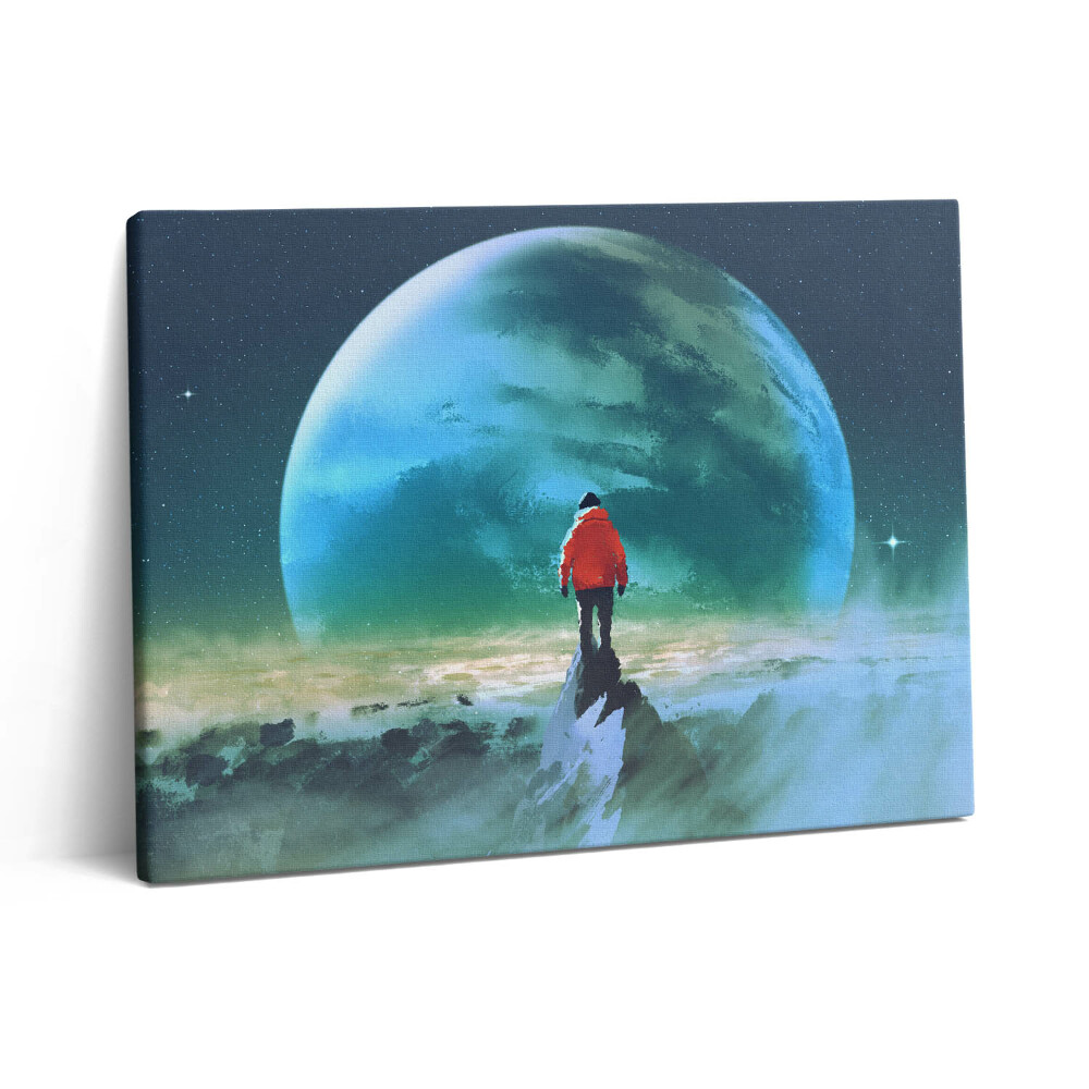 Pictură pe pânză 80x60 Omul pe Lună