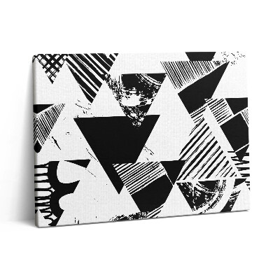 Pictură pe pânză 80x60 Triunghiuri cu model geometric abstract
