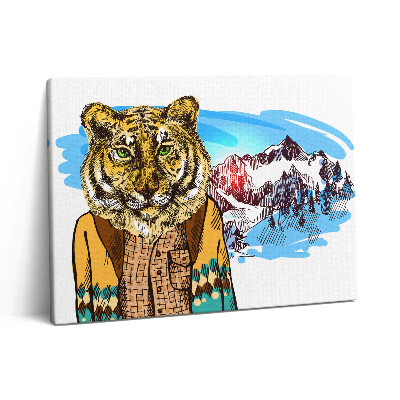 Pictură pe pânză 80x60 Tigru într-un pulover