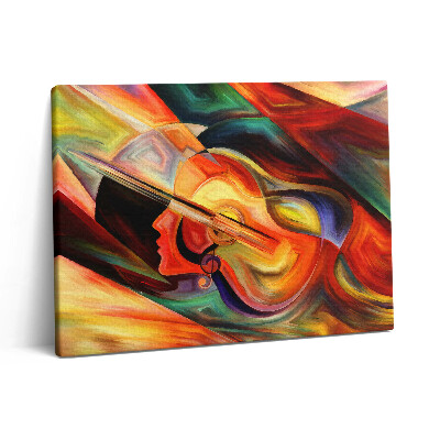 Pictură pe pânză 80x60 Artă - Cap de femeie pictat abstract