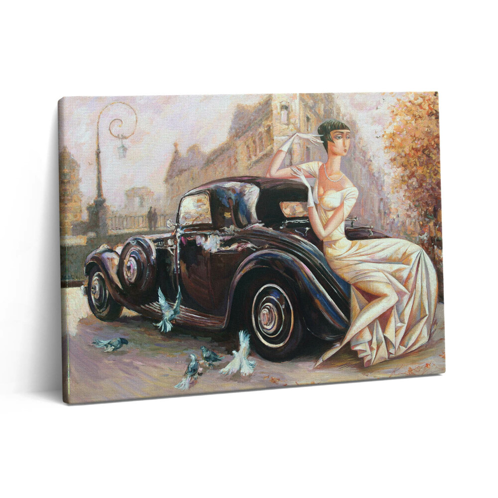 Pictură pe pânză 80x60 Femeie în stil retro