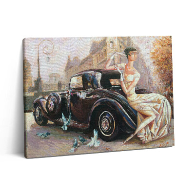 Pictură pe pânză 80x60 Femeie în stil retro