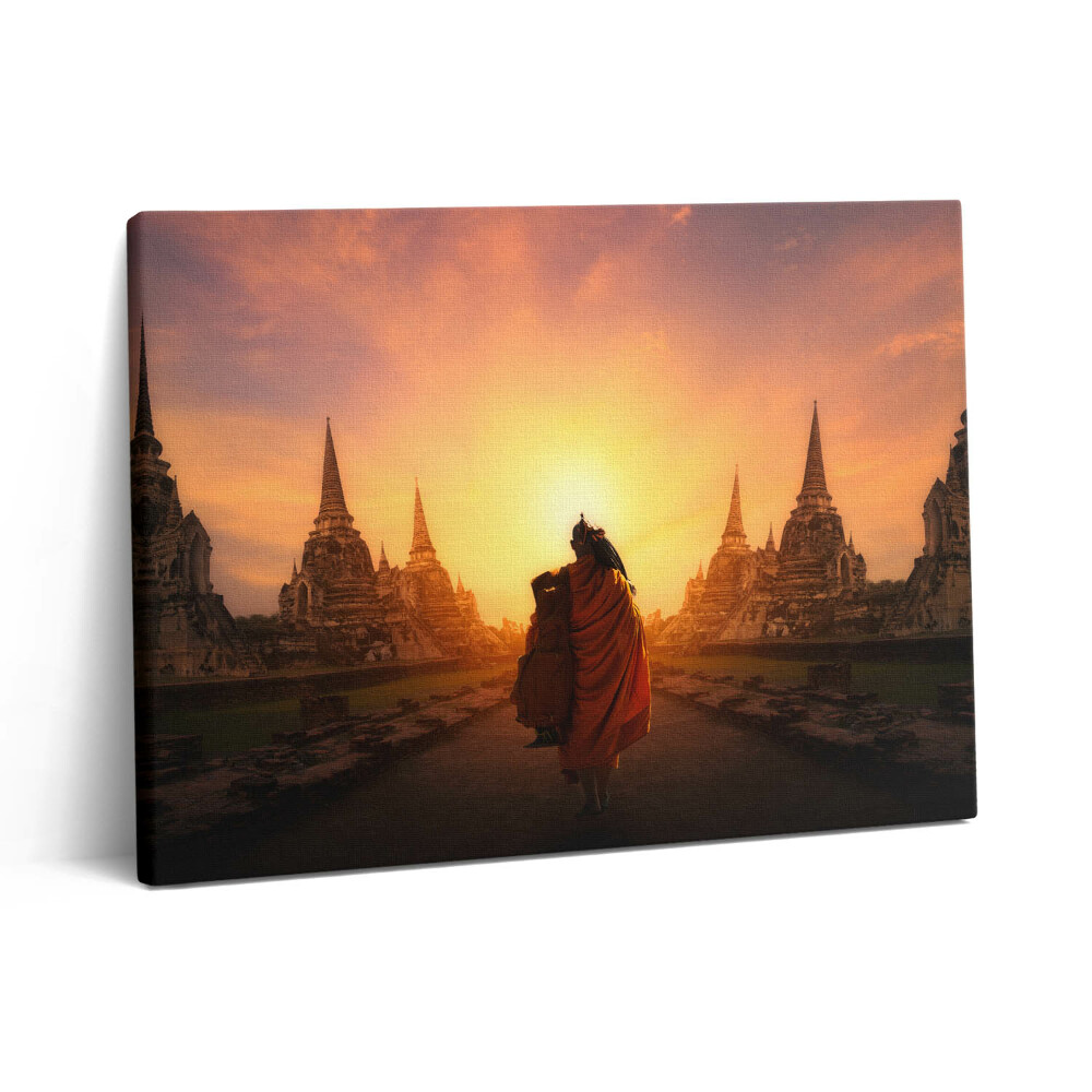 Pictură pe pânză 80x60 Templul și călugărul rătăcitor
