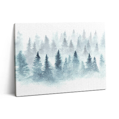 Pictură pe pânză 80x60 pădure de iarnă